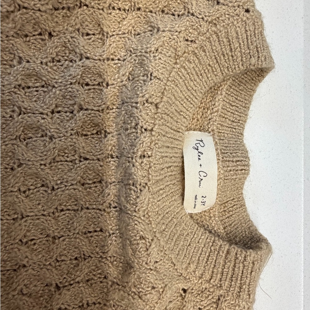 Rylee + Cru Textured Knit Sweater in Camel 2-3T - Picture 2 of 2